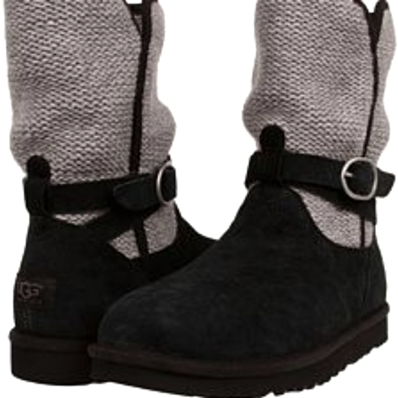 UGG Women's Nyla Sweater Boots‎ Black/Grey 8* - Picture 9 of 9